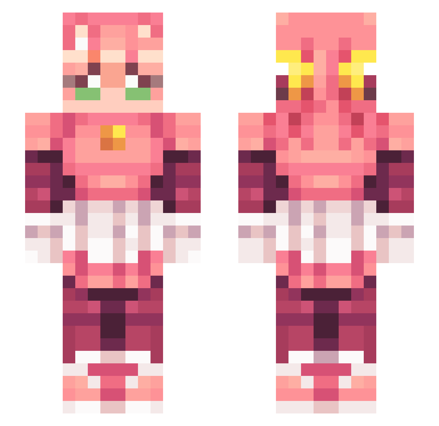 Meewise Minecraft skin, front and back view