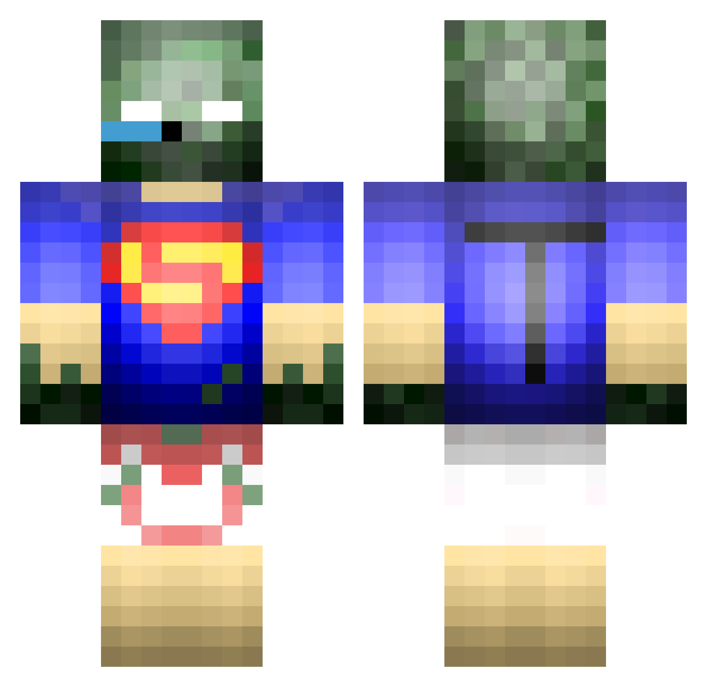 zTitanicPvP_ Minecraft skin, front and back view