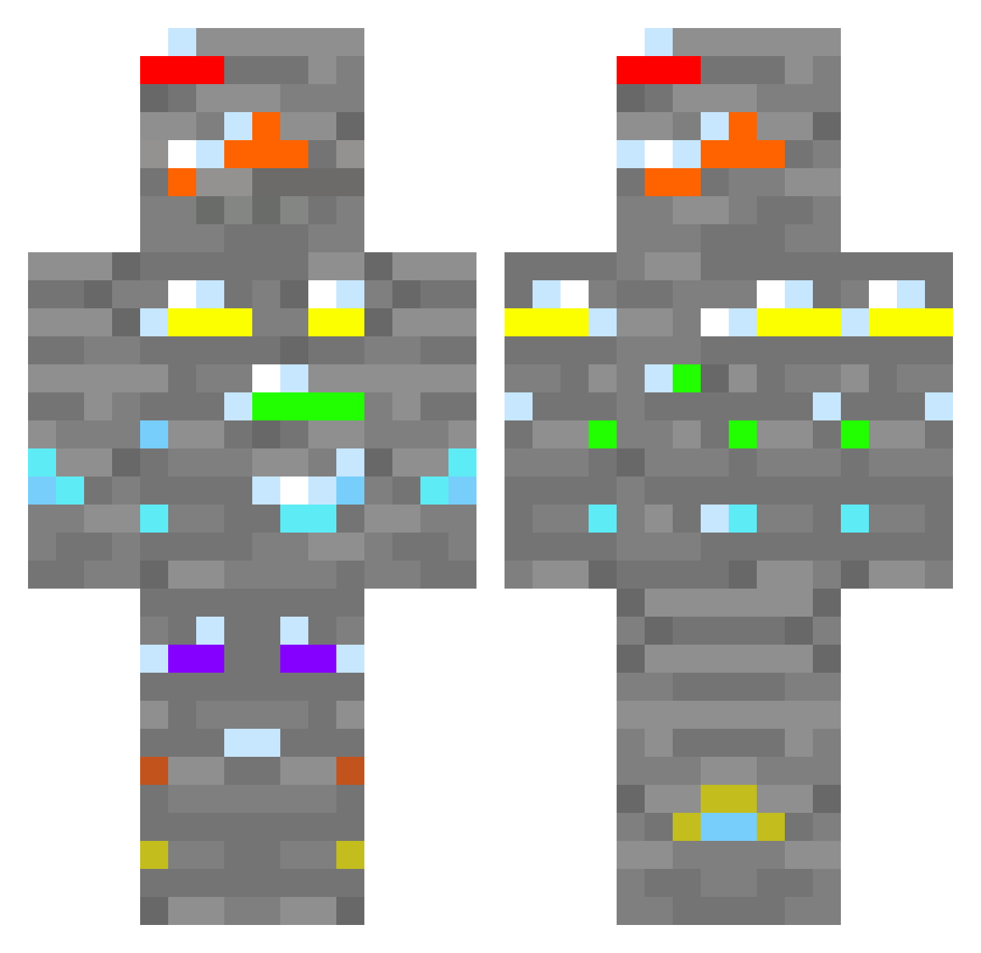 BAS Minecraft skin, front and back view