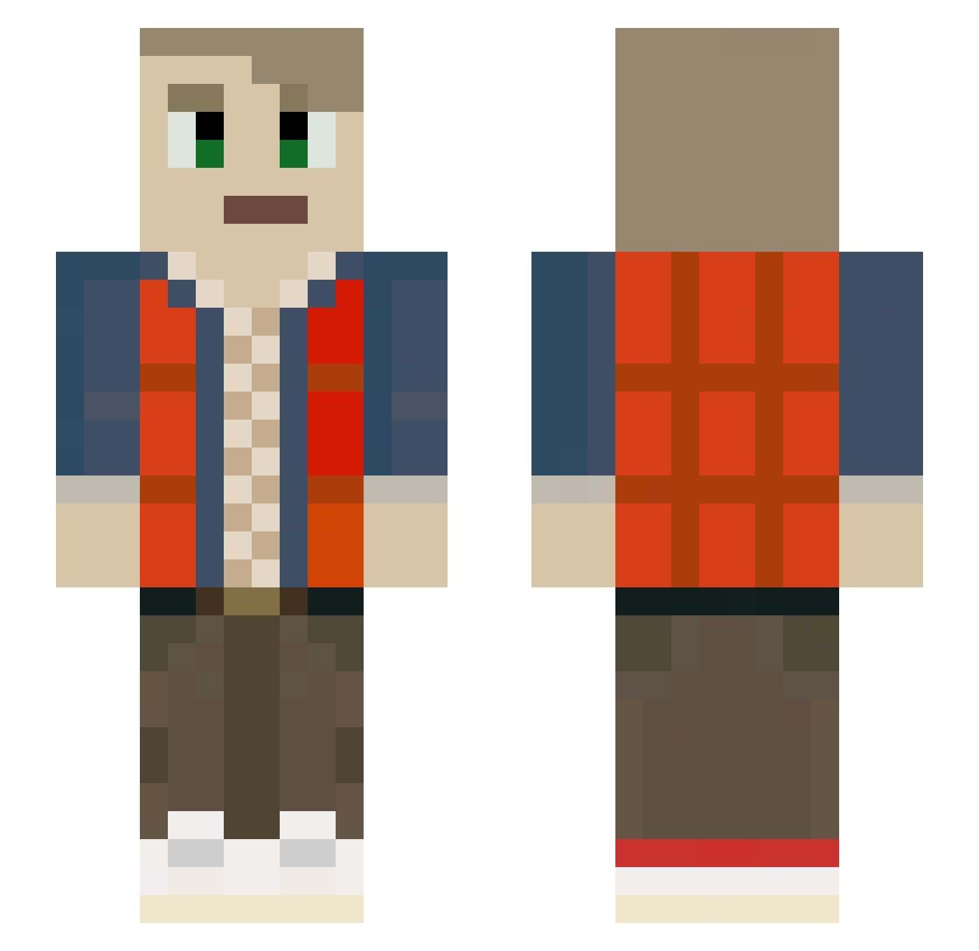 1Perga Minecraft skin, front and back view