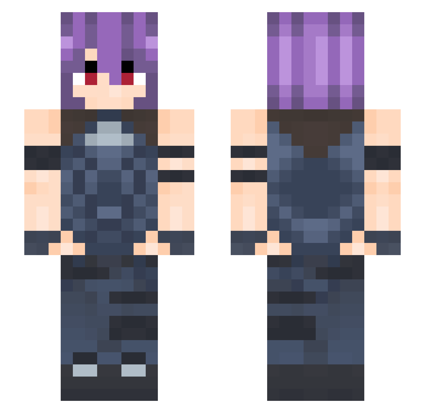 R0N0ND3X Minecraft skin, front and back view