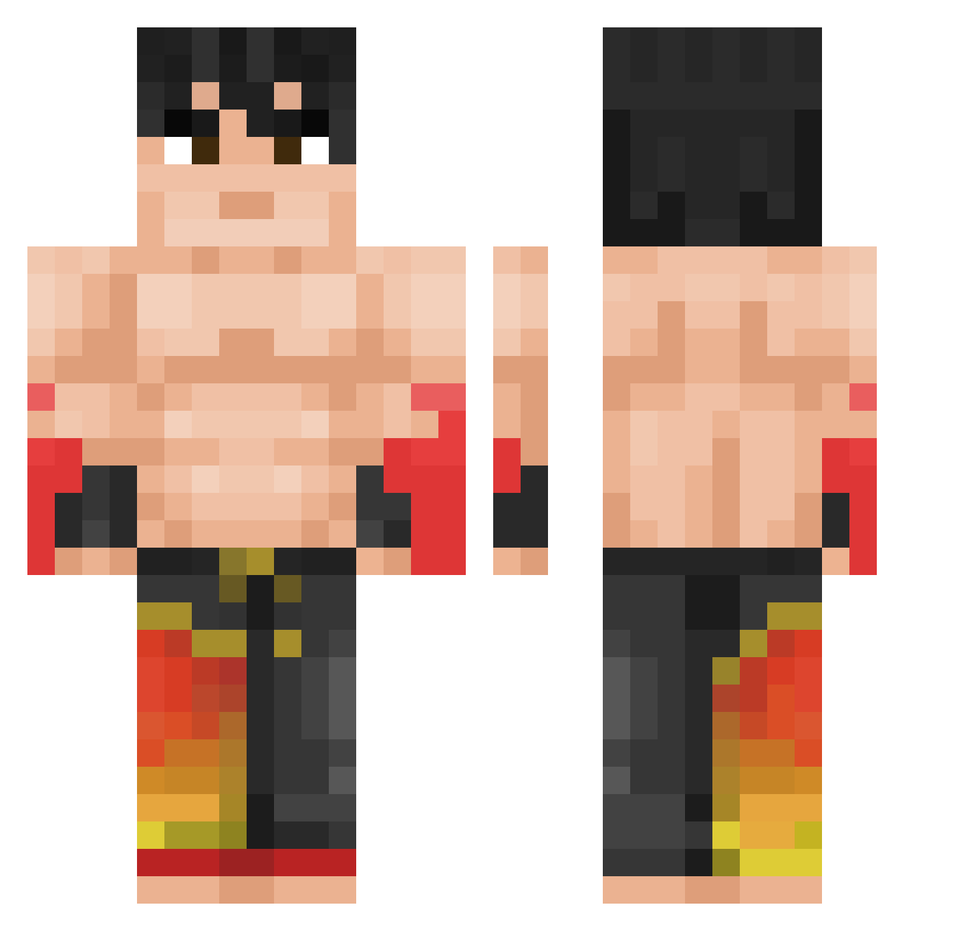 TiMikuu Minecraft skin, front and back view