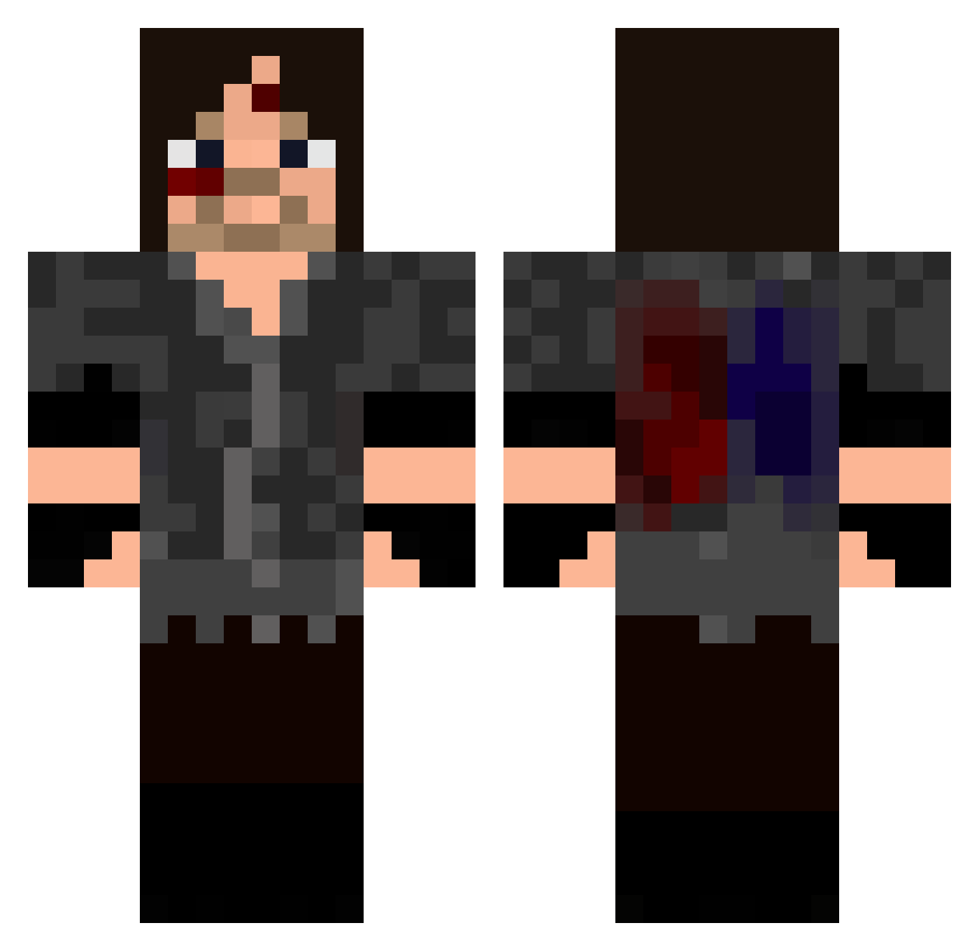RamRamsey Minecraft skin, front and back view