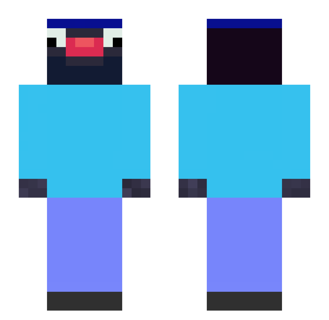FailingCandy866 Minecraft skin, front and back view