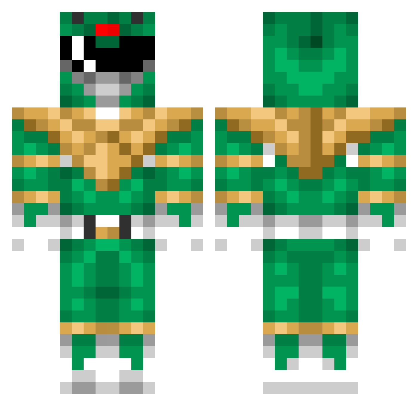 Cubedo Minecraft skin, front and back view