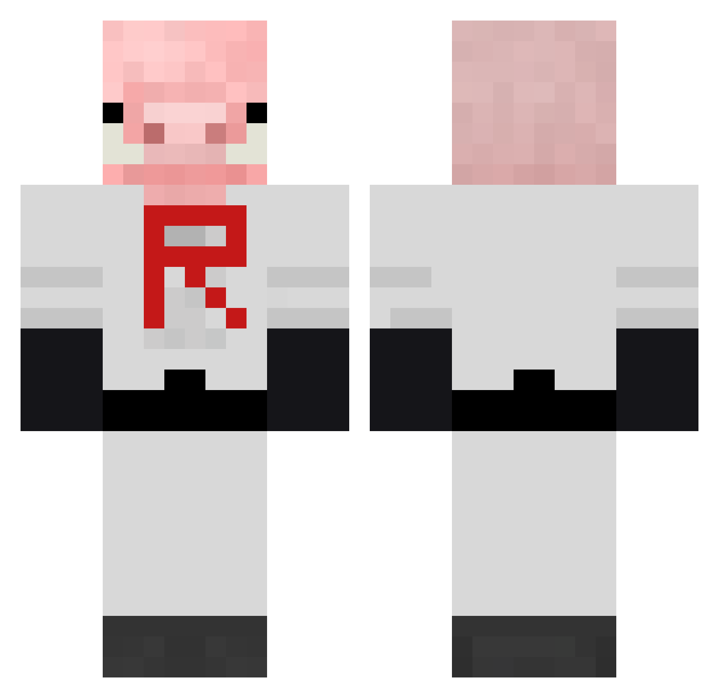 NUKIEN Minecraft skin, front and back view