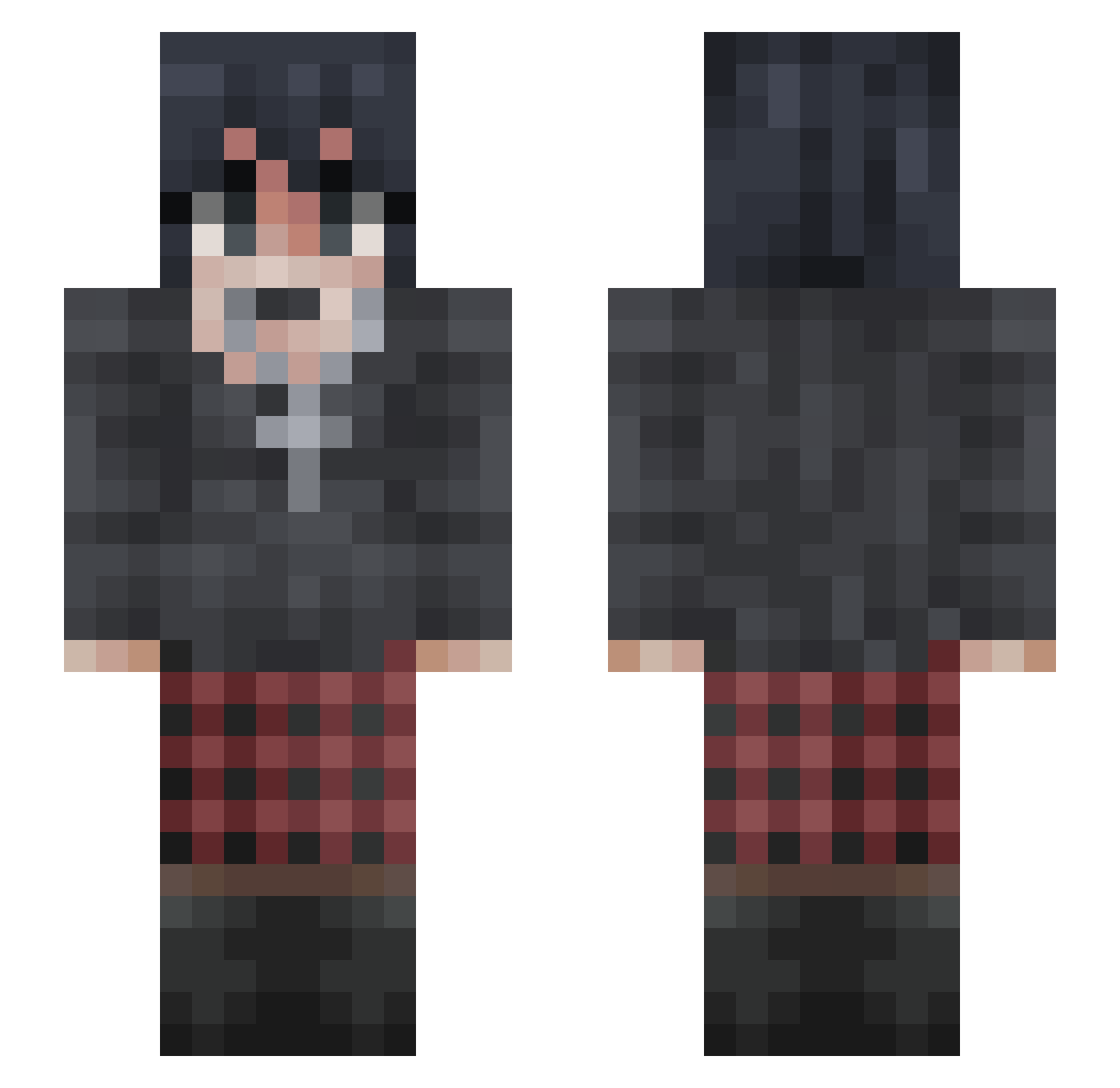 karawra_ Minecraft skin, front and back view