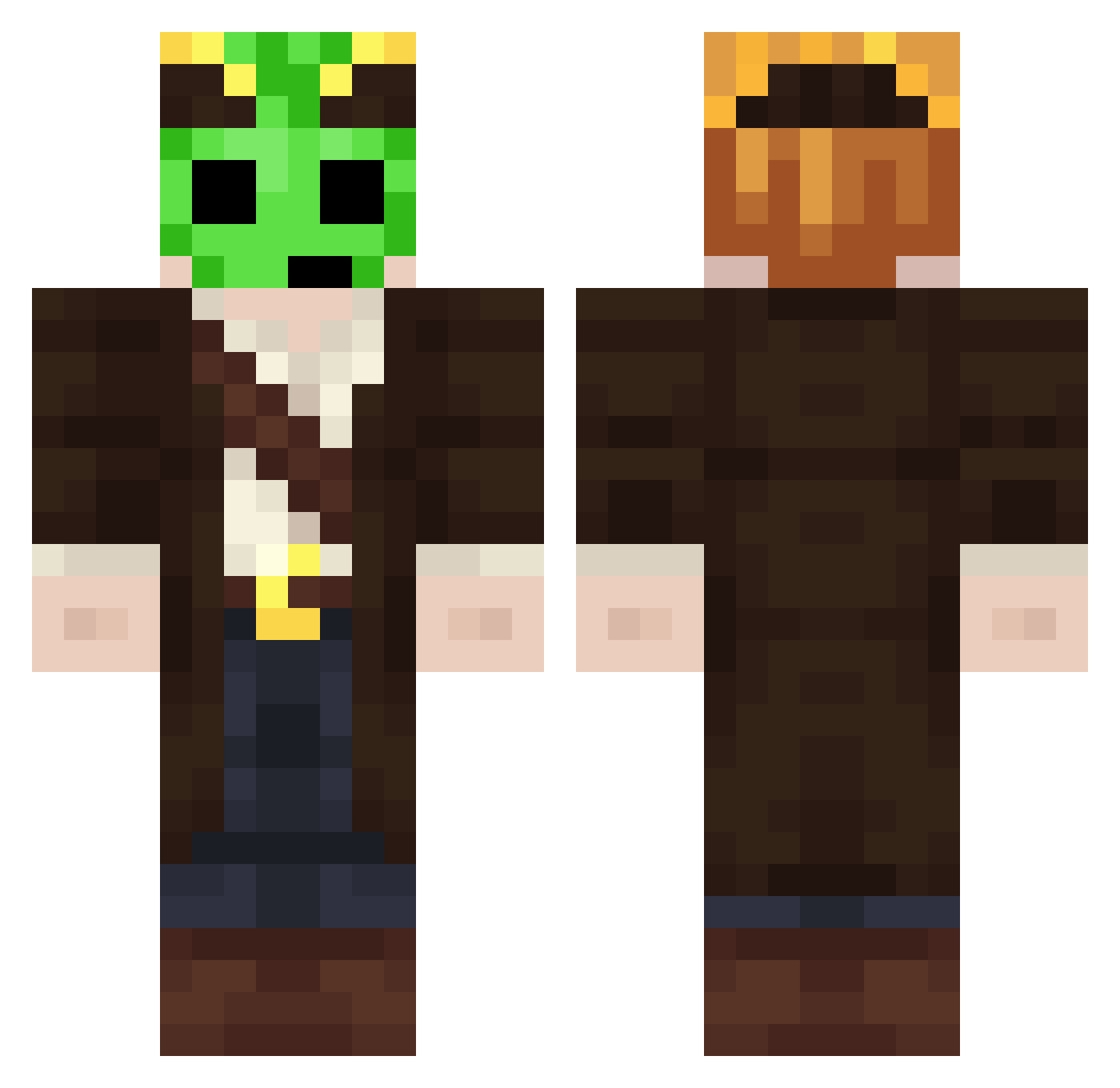 TheGoldFlame Minecraft skin, front and back view
