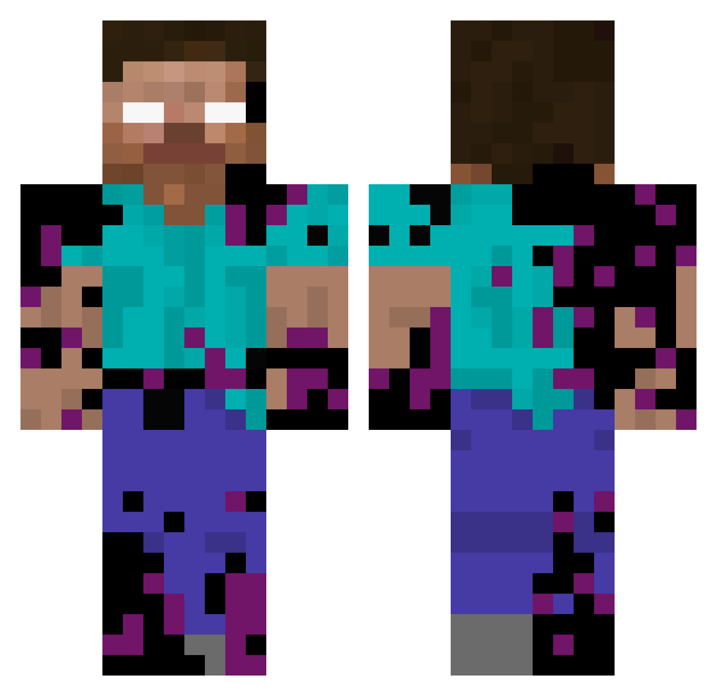 atjov Minecraft skin, front and back view