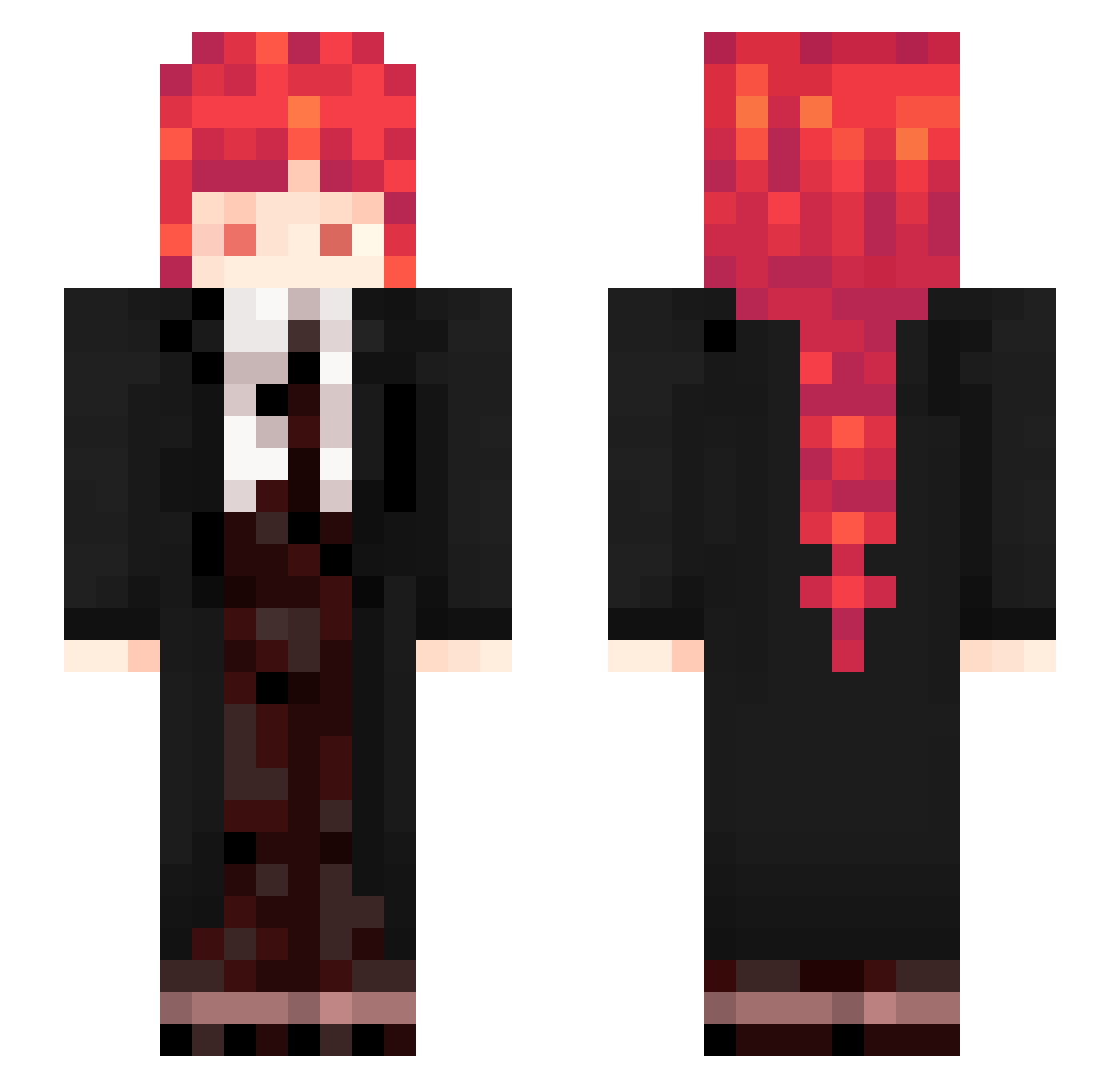 Grassibr Minecraft skin, front and back view