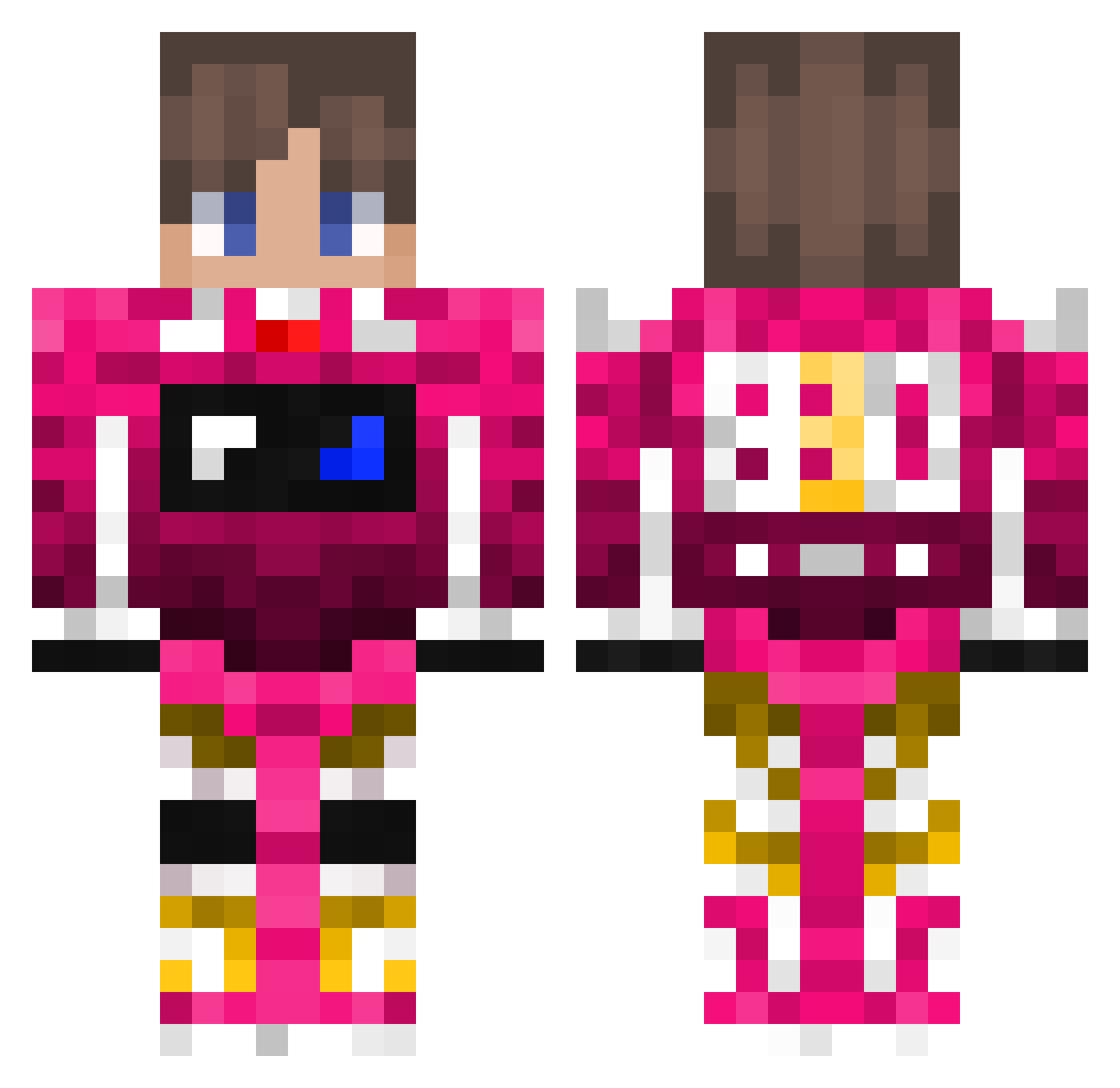_XTOMMY Minecraft skin, front and back view