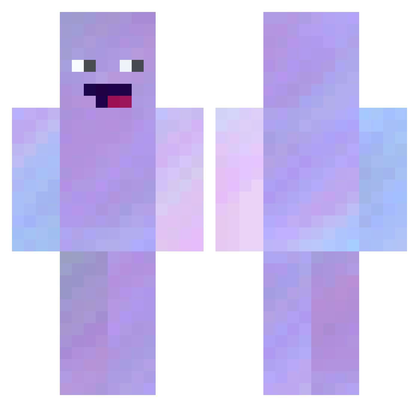 Lightnvoid Minecraft skin, front and back view