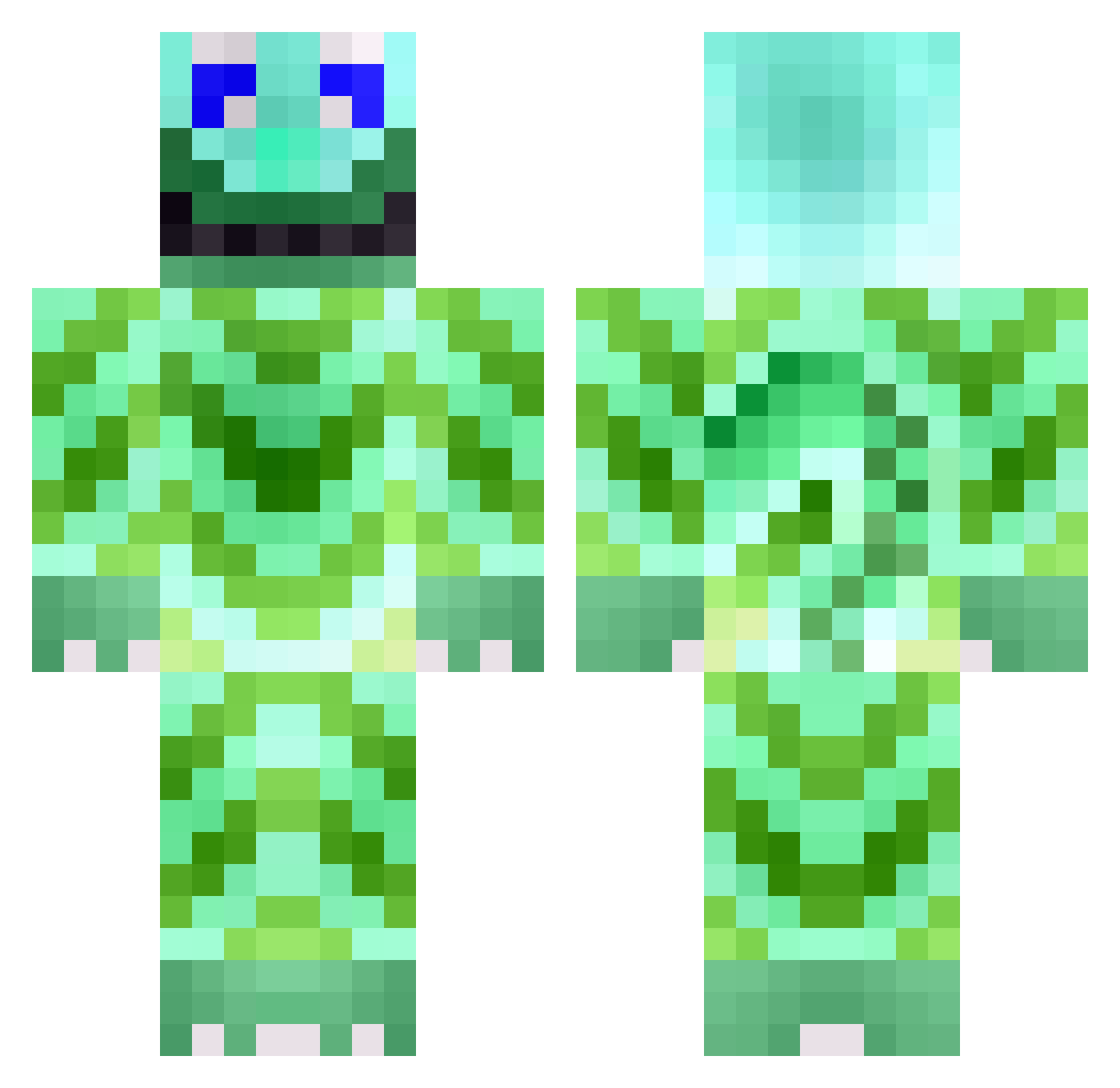 CrabE1 Minecraft skin, front and back view