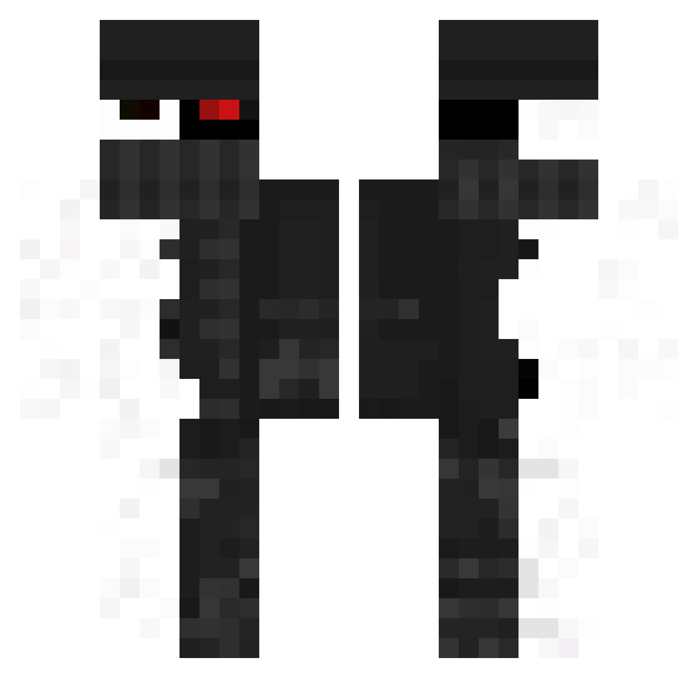 DarknaxX Minecraft skin, front and back view