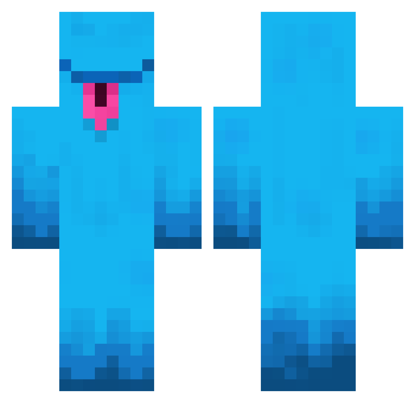 IncompetentFish Minecraft skin, front and back view