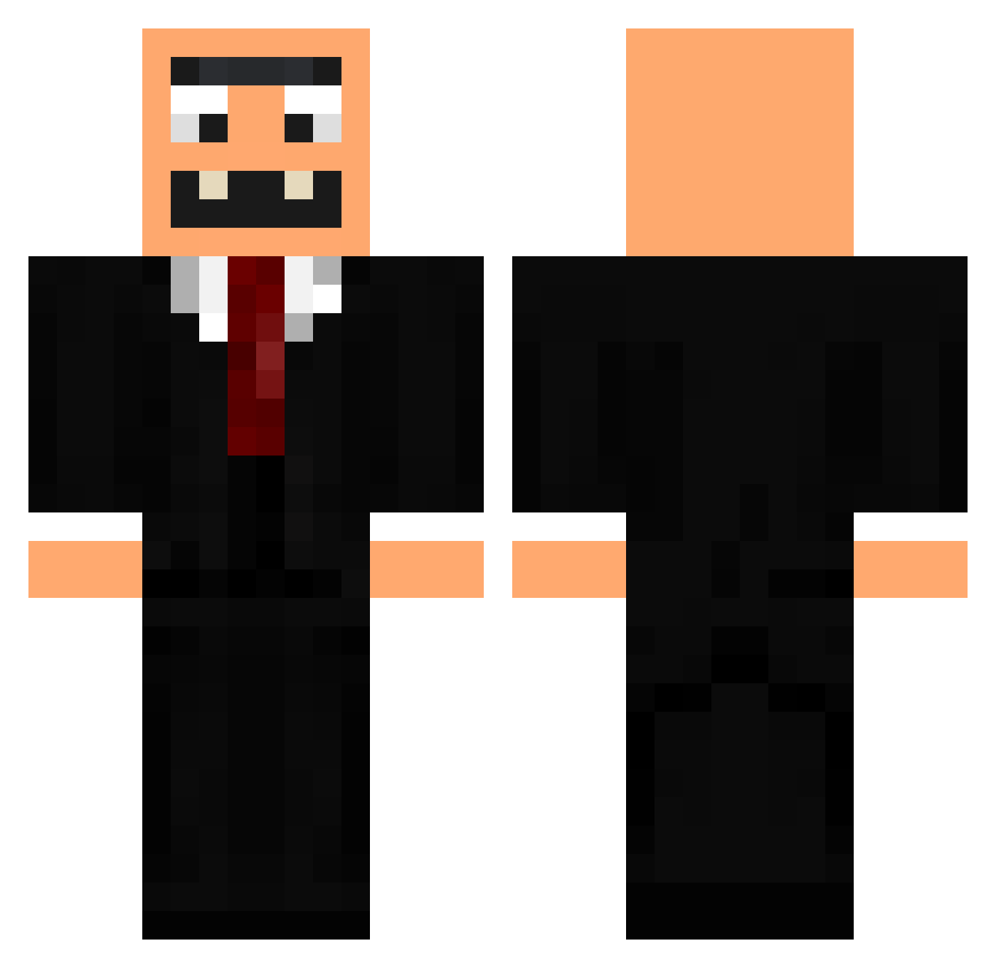 Kixzen Minecraft skin, front and back view