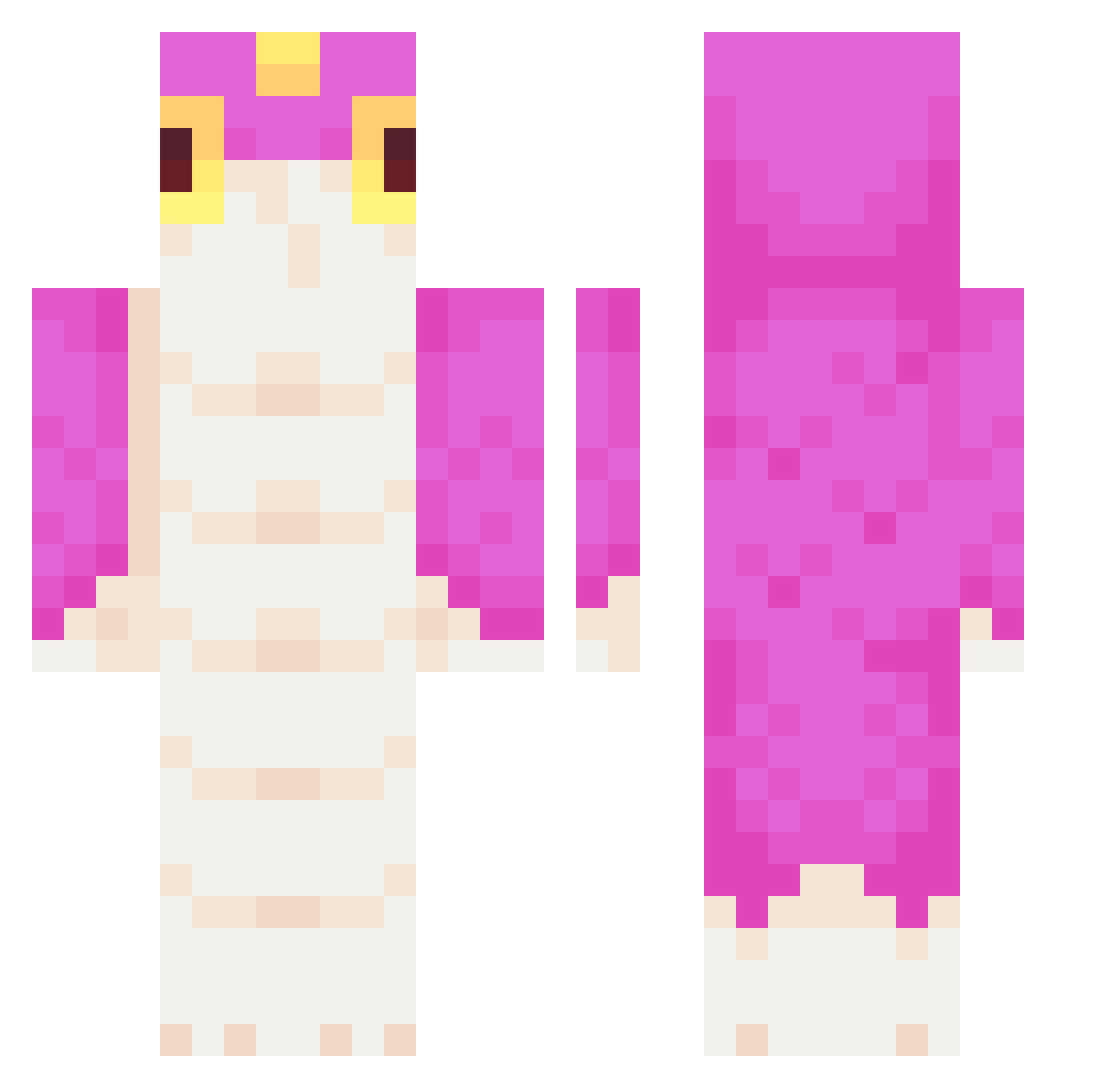 Isaac2k7 Minecraft skin, front and back view