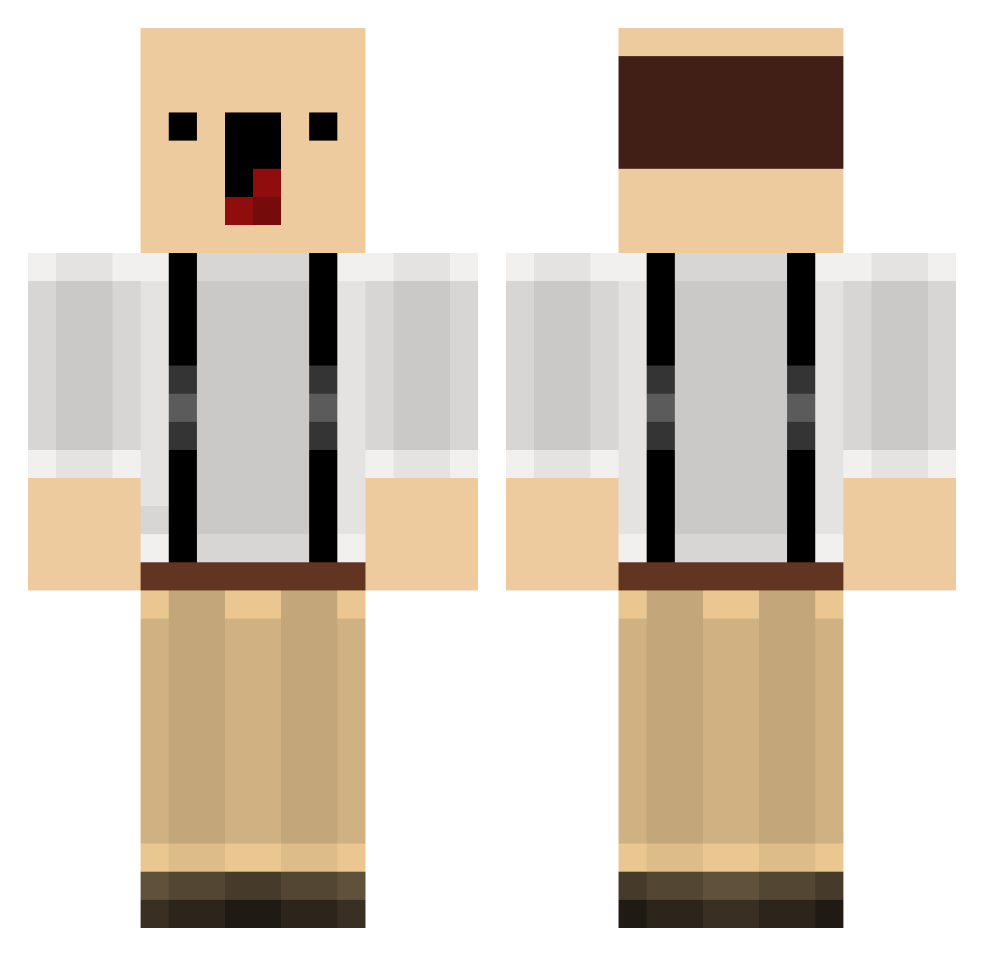 MCHackfleisch Minecraft skin, front and back view