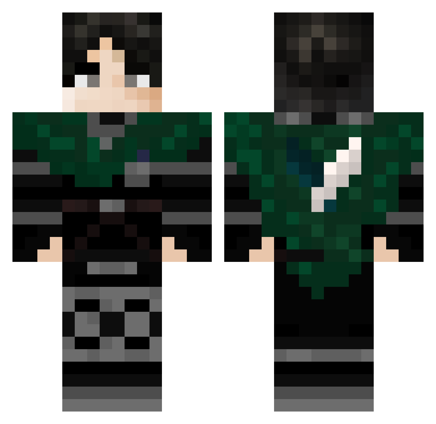 snuness Minecraft skin, front and back view