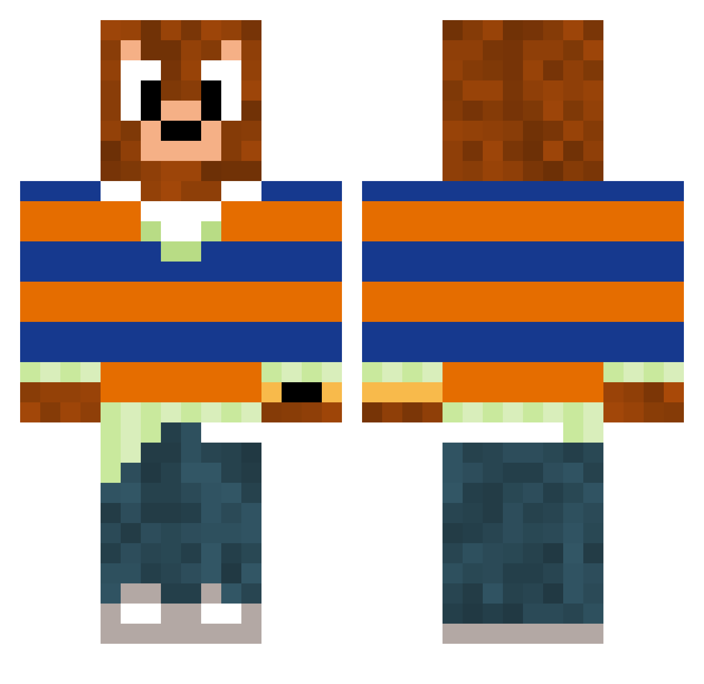 MrPepeTheFrog11 Minecraft skin, front and back view