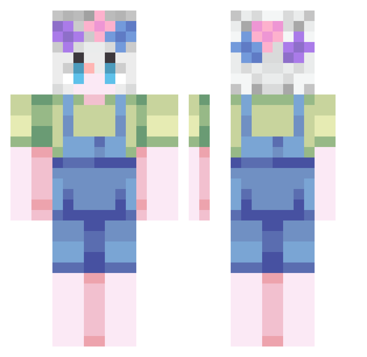 MrLinYe Minecraft skin, front and back view