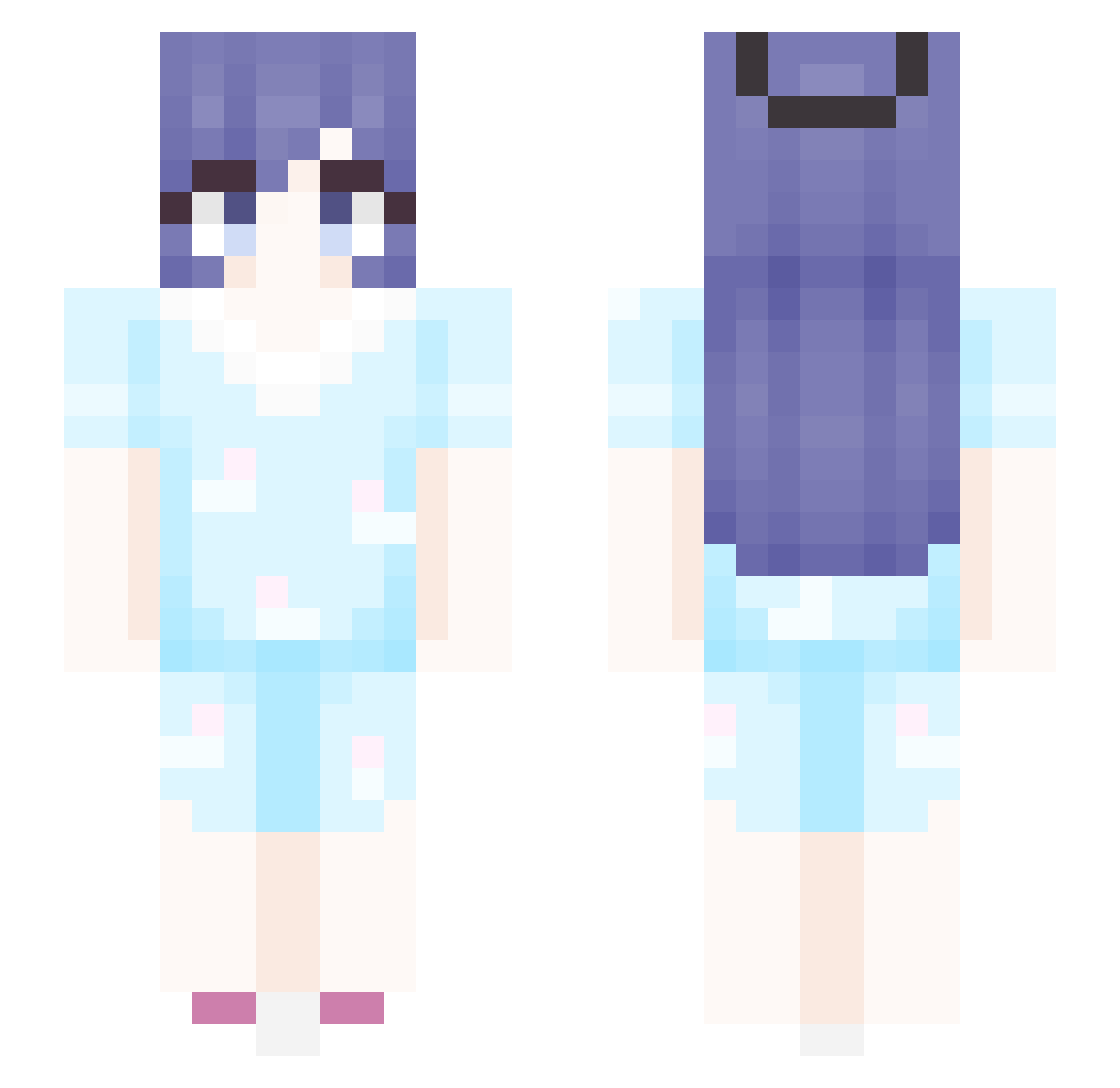 BlackHIG Minecraft skin, front and back view