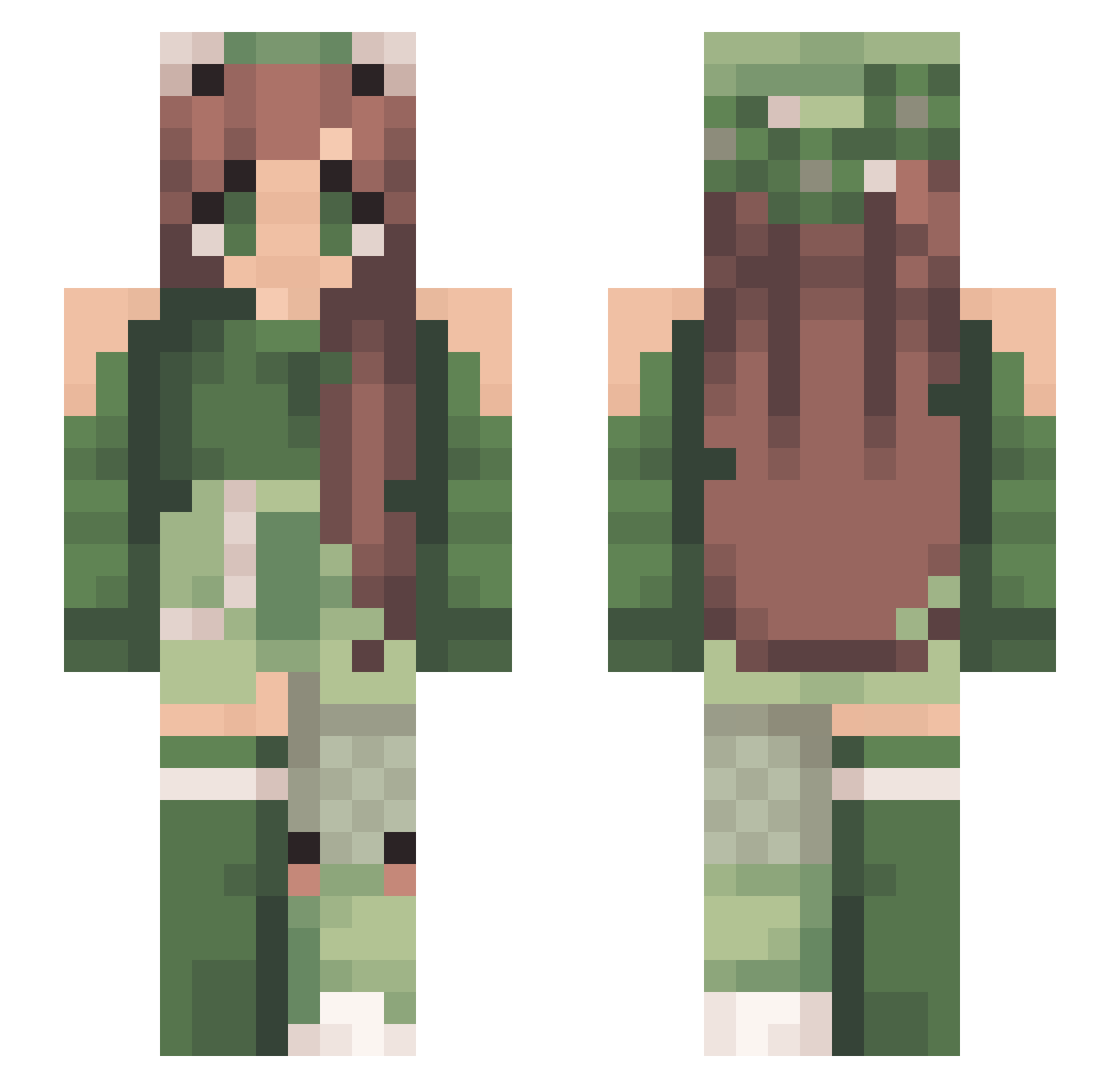 trippysahara Minecraft skin, front and back view