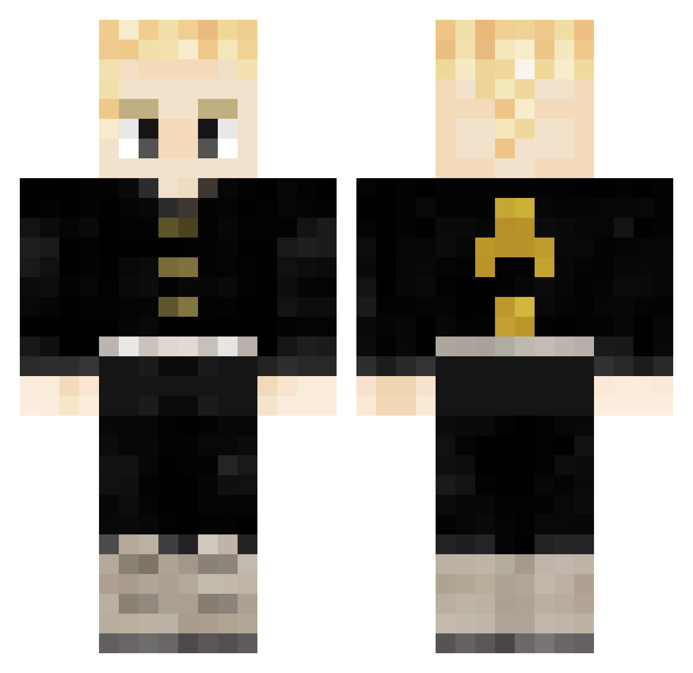 __readcr4 Minecraft skin, front and back view