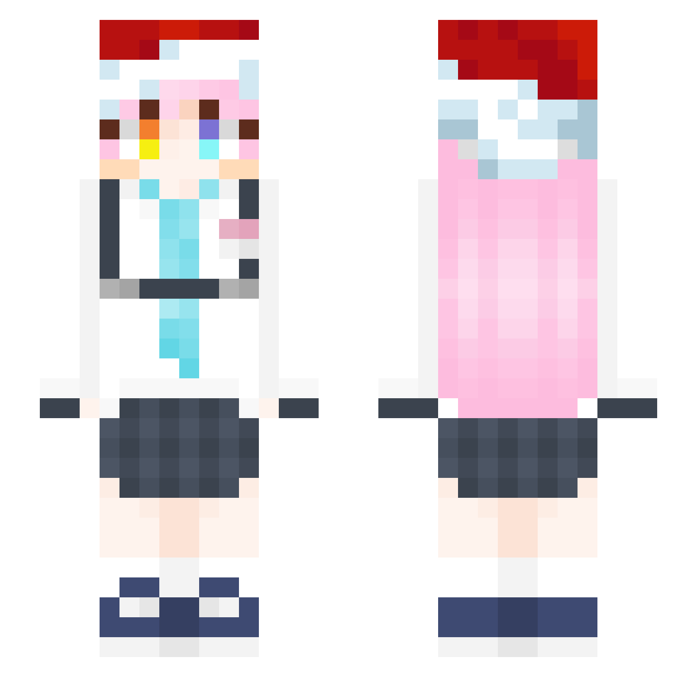 727ppplay Minecraft skin, front and back view