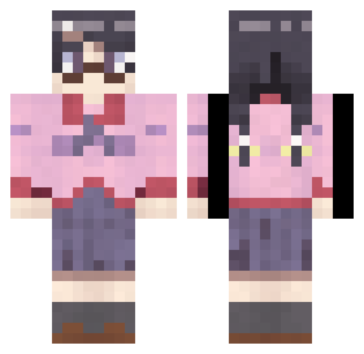 orndre Minecraft skin, front and back view