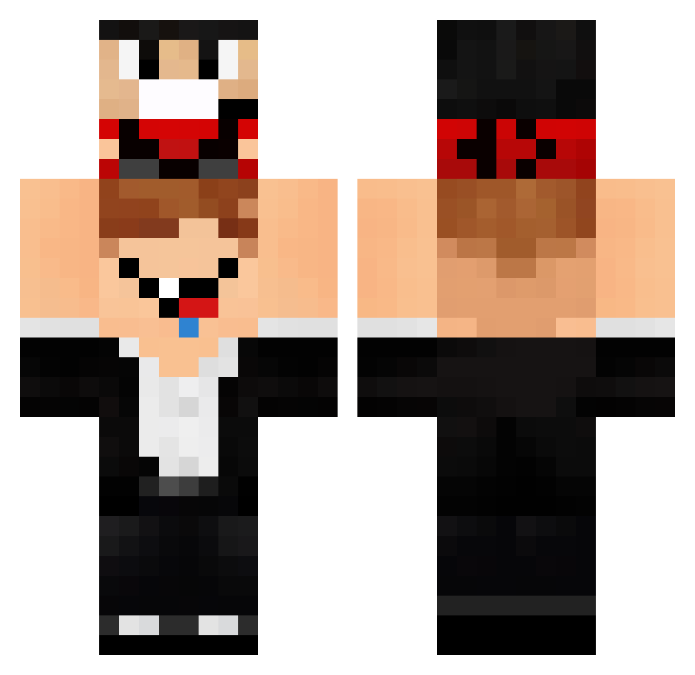 CrazySnaakeJr Minecraft skin, front and back view