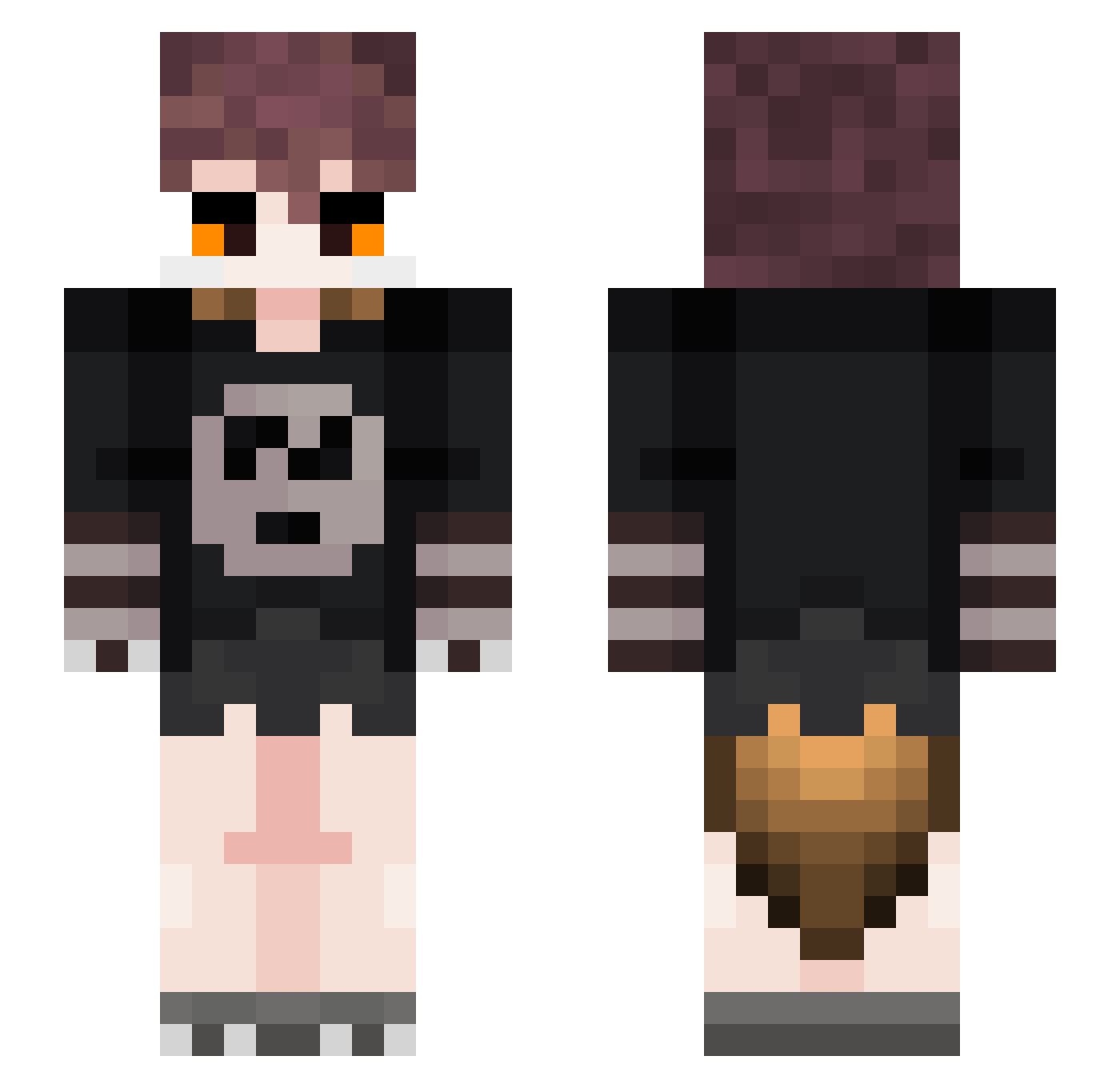 Depresster Minecraft skin, front and back view