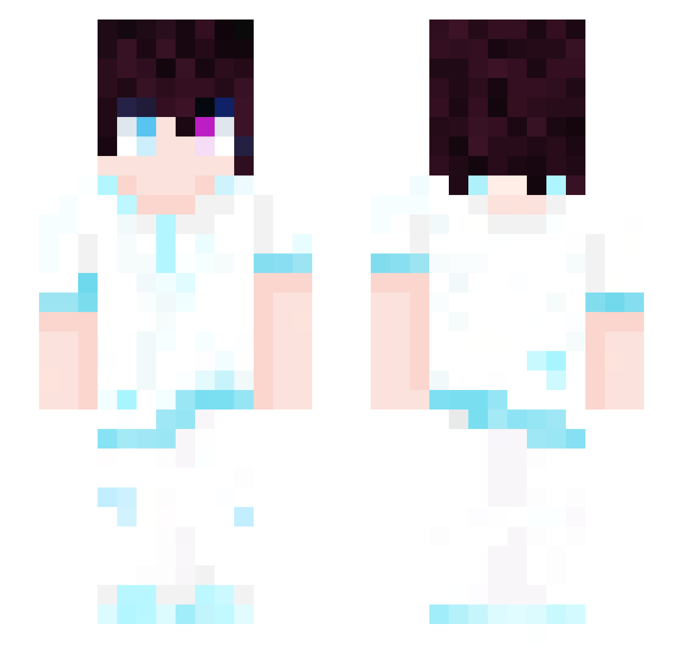 Amoeher Minecraft skin, front and back view