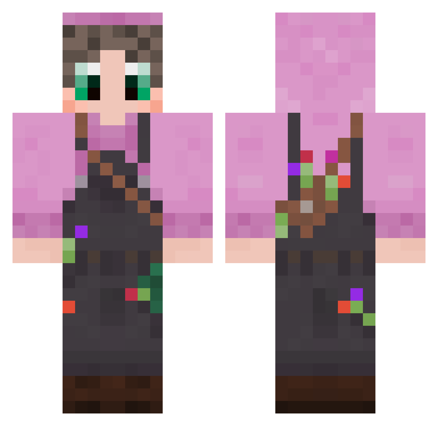 roxepy Minecraft skin, front and back view
