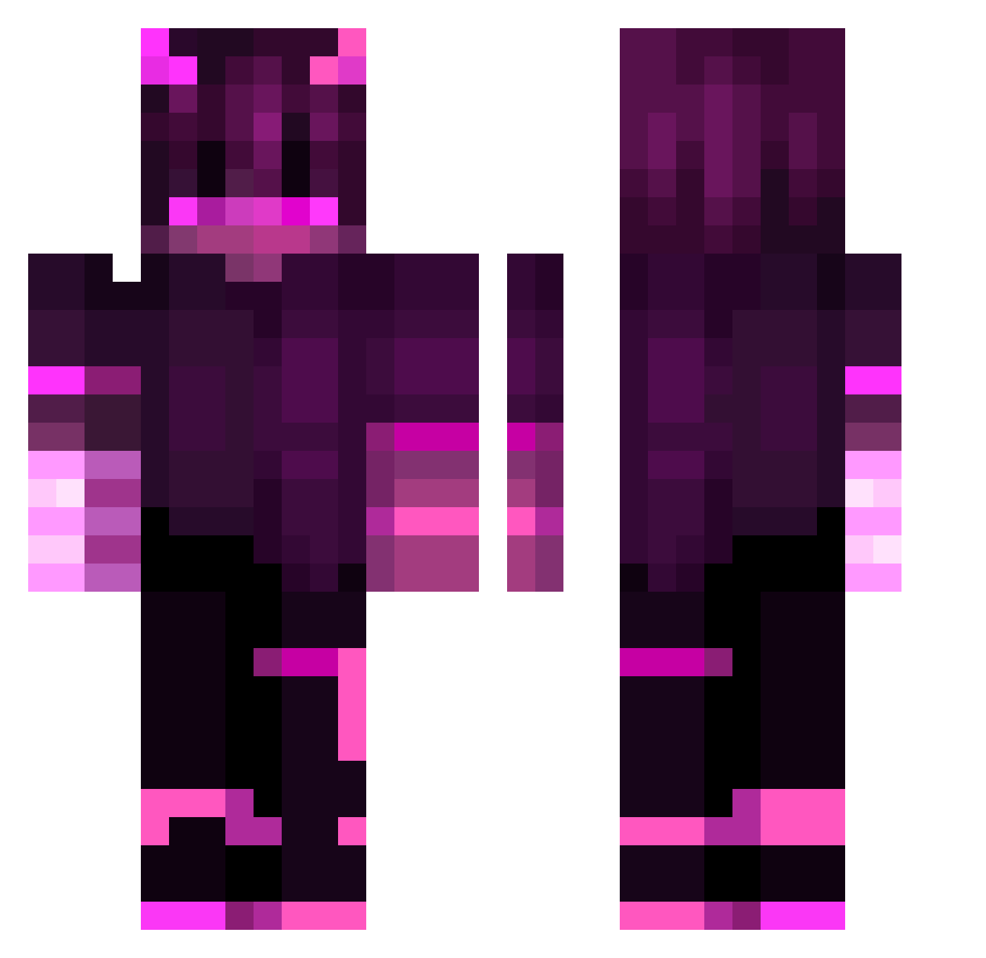 Nx4 Minecraft skin, front and back view