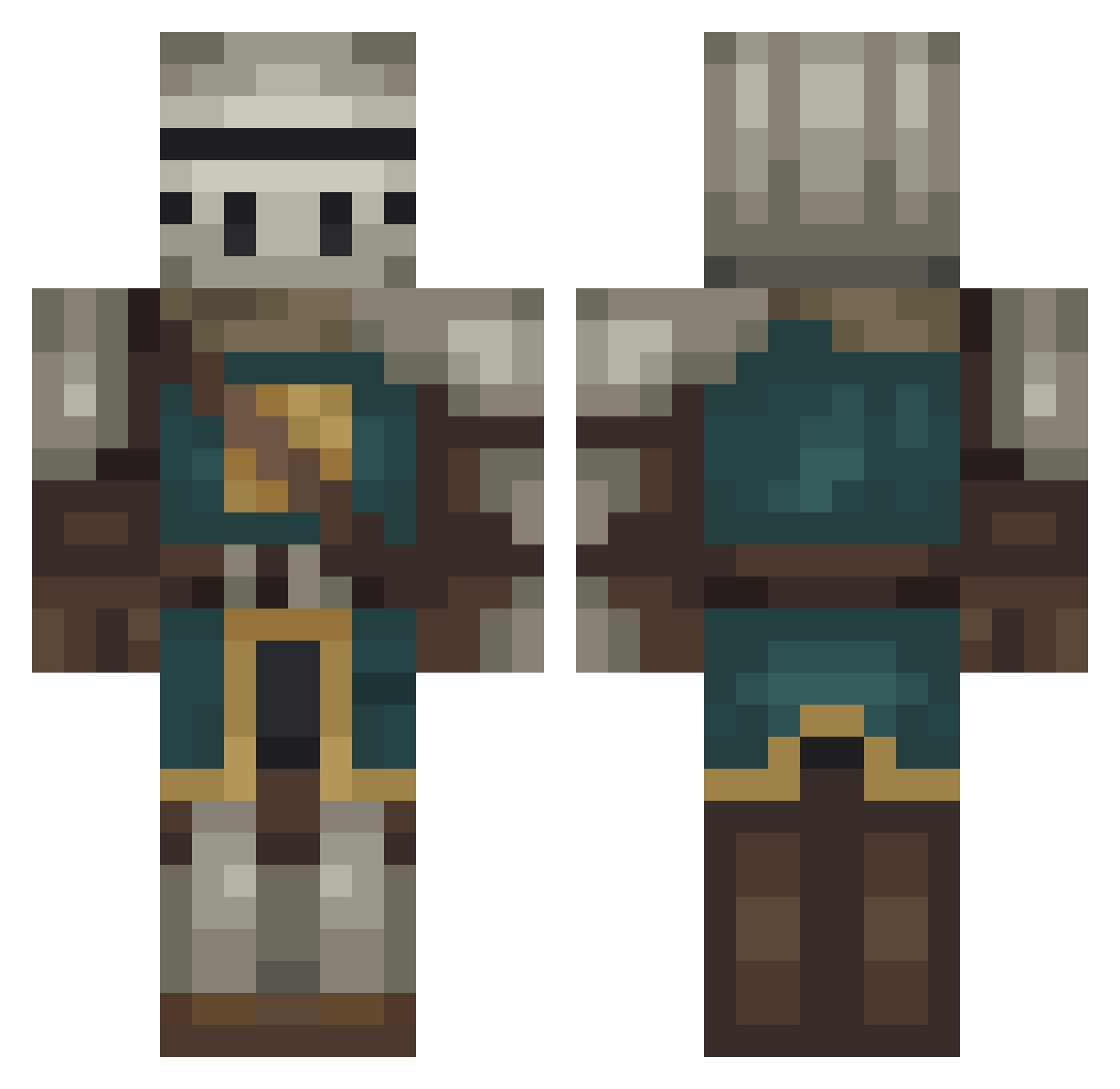 Mixa8503 Minecraft skin, front and back view