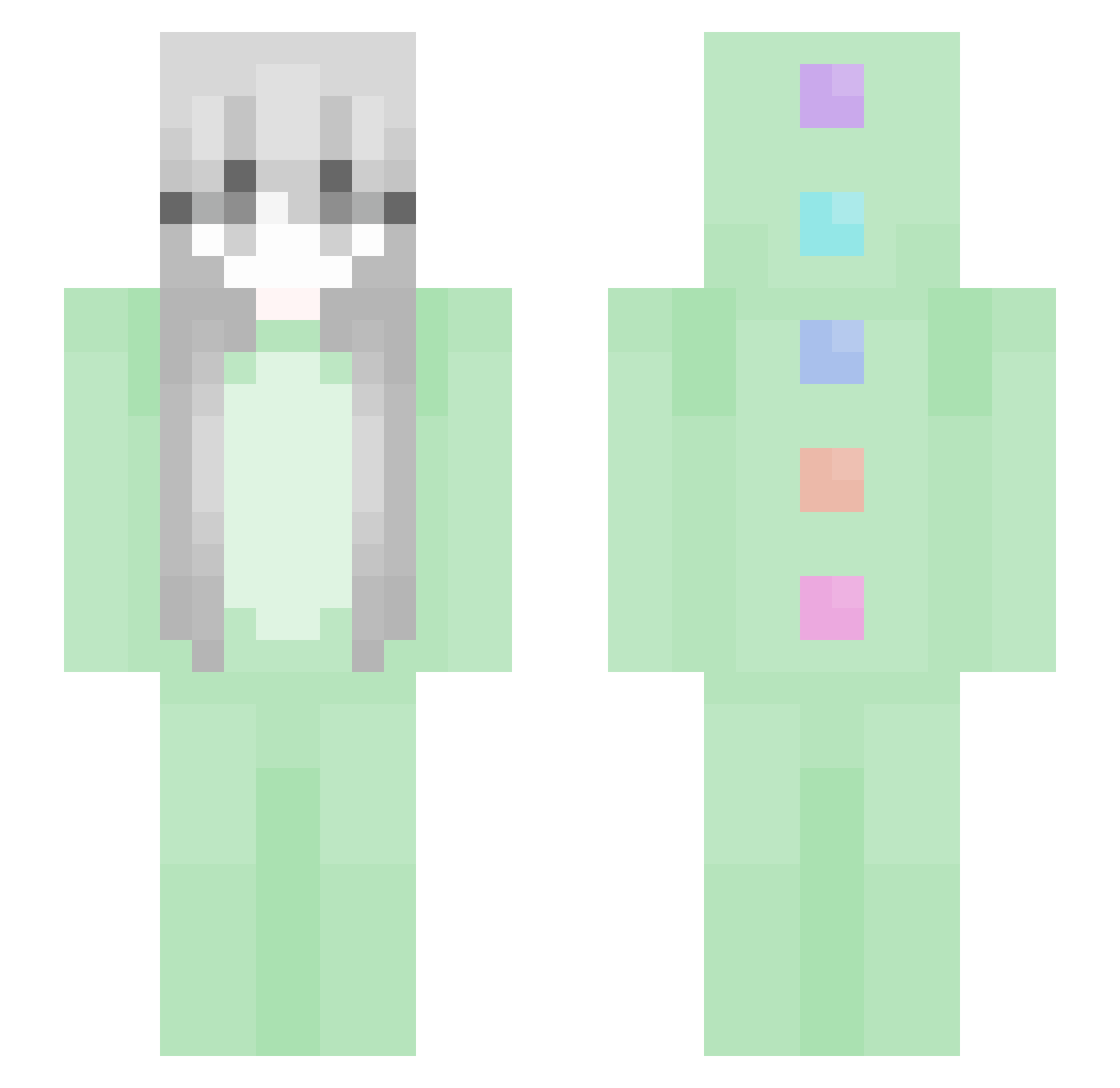 Yolpy Minecraft skin, front and back view