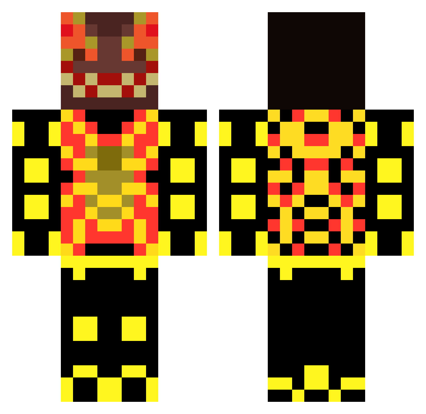 Faust_Schlag Minecraft skin, front and back view