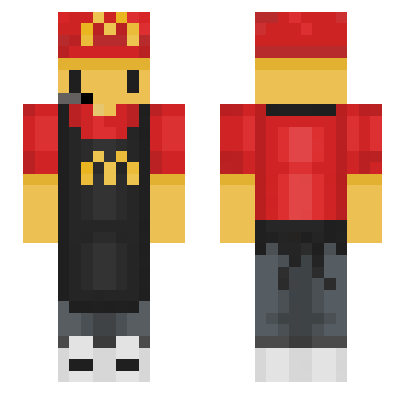 Revateon Minecraft skin, front and back view