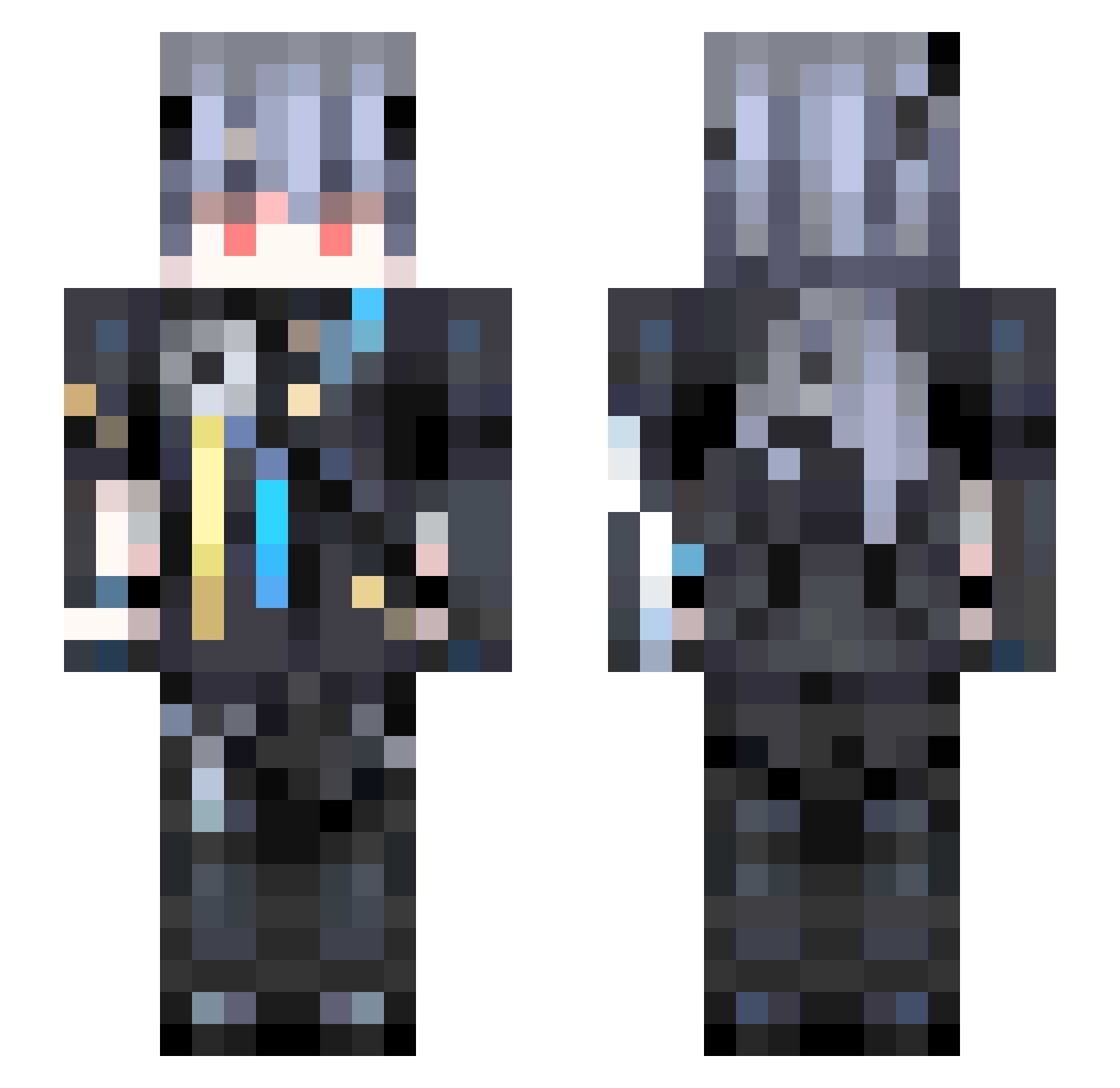 Phenicus Minecraft skin, front and back view