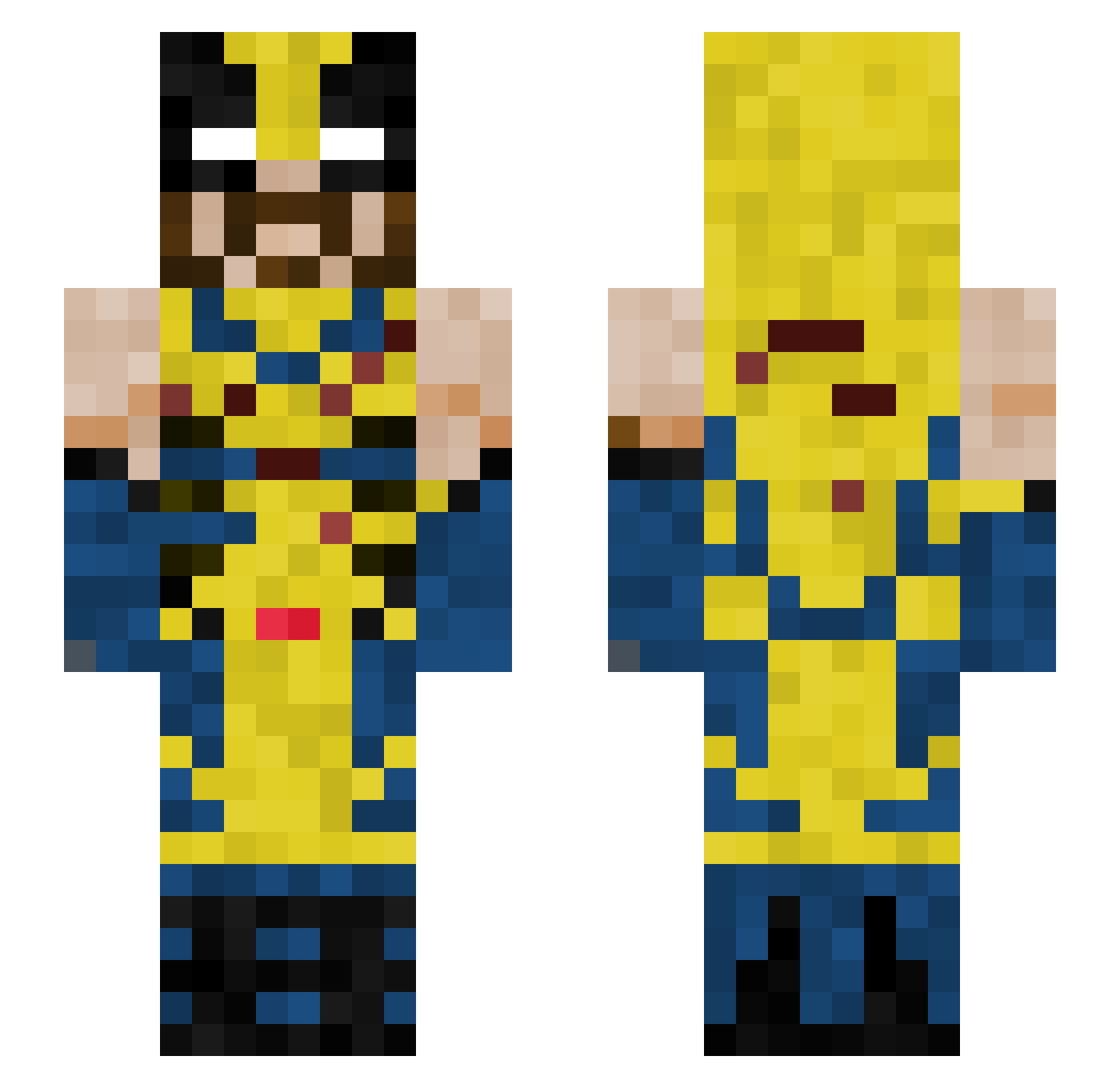 Kira10k Minecraft skin, front and back view
