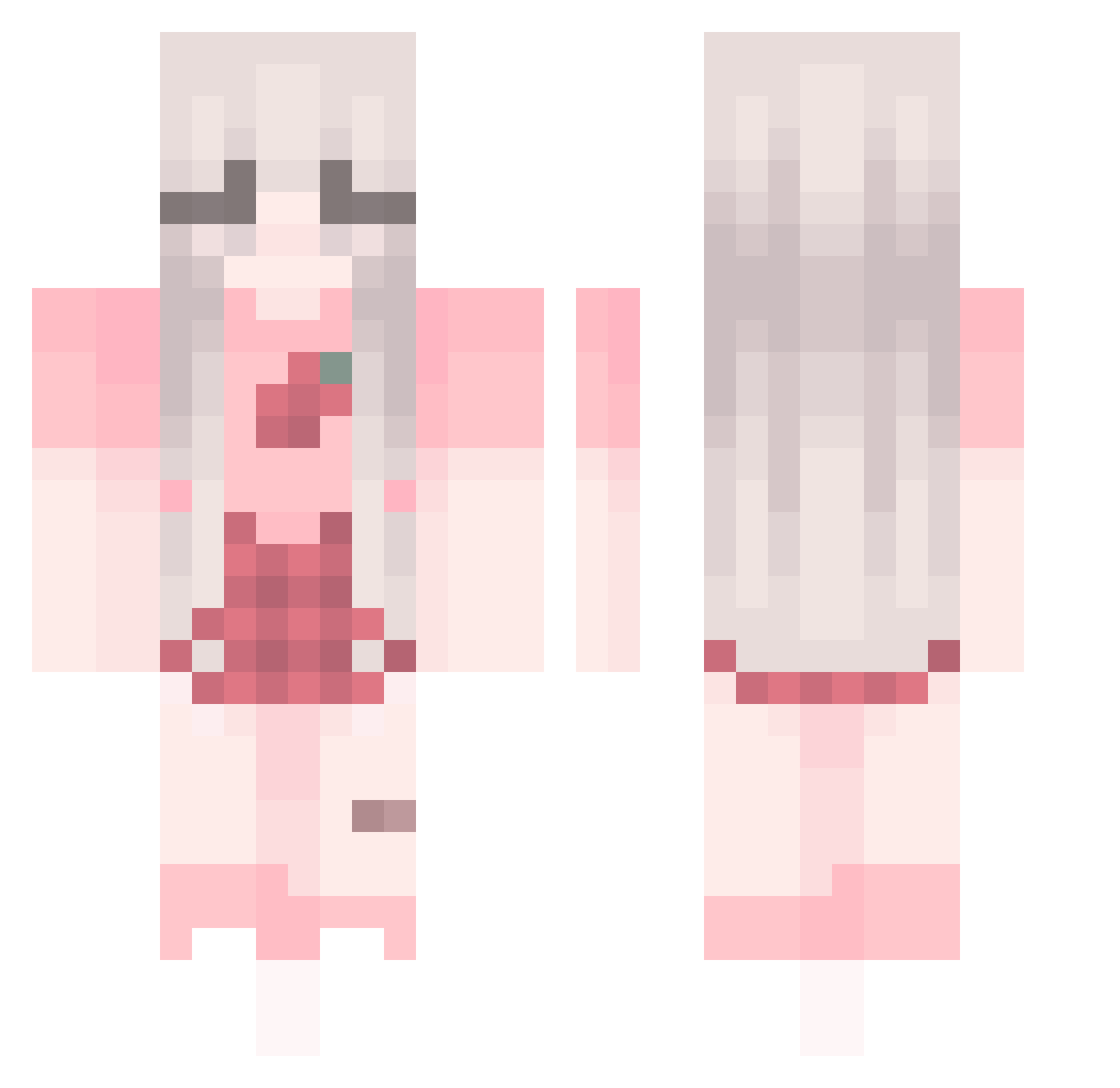 BottomPicker Minecraft skin, front and back view