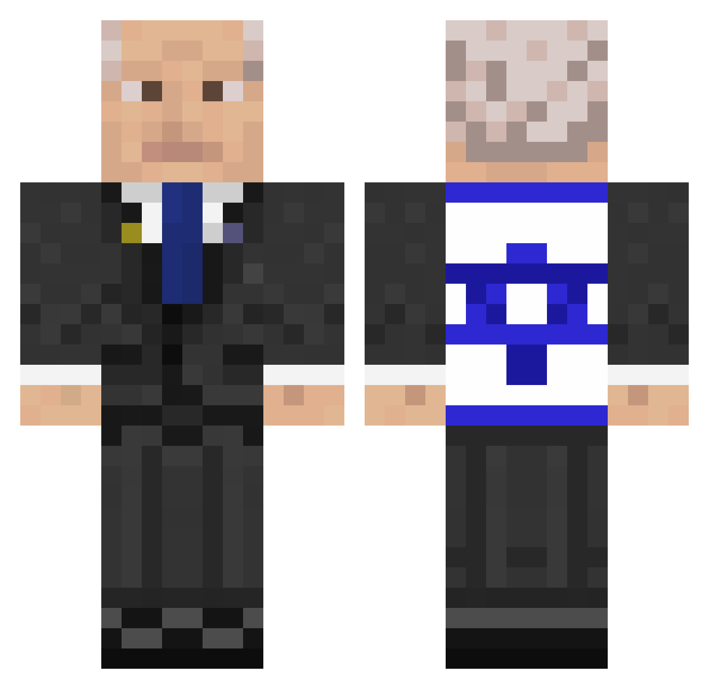 Communistt Minecraft skin, front and back view