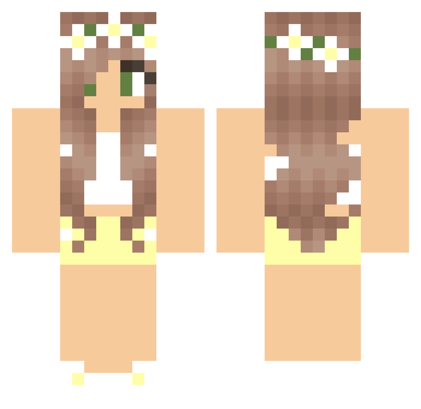 PopeySmoke Minecraft skin, front and back view
