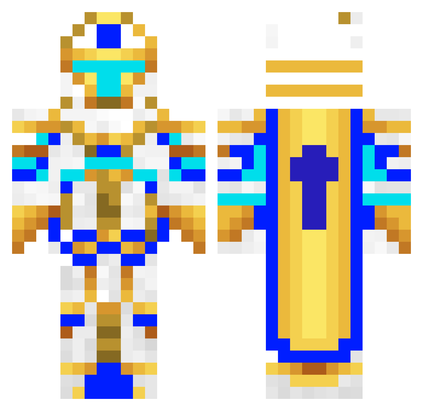 NonSymptomatic Minecraft skin, front and back view