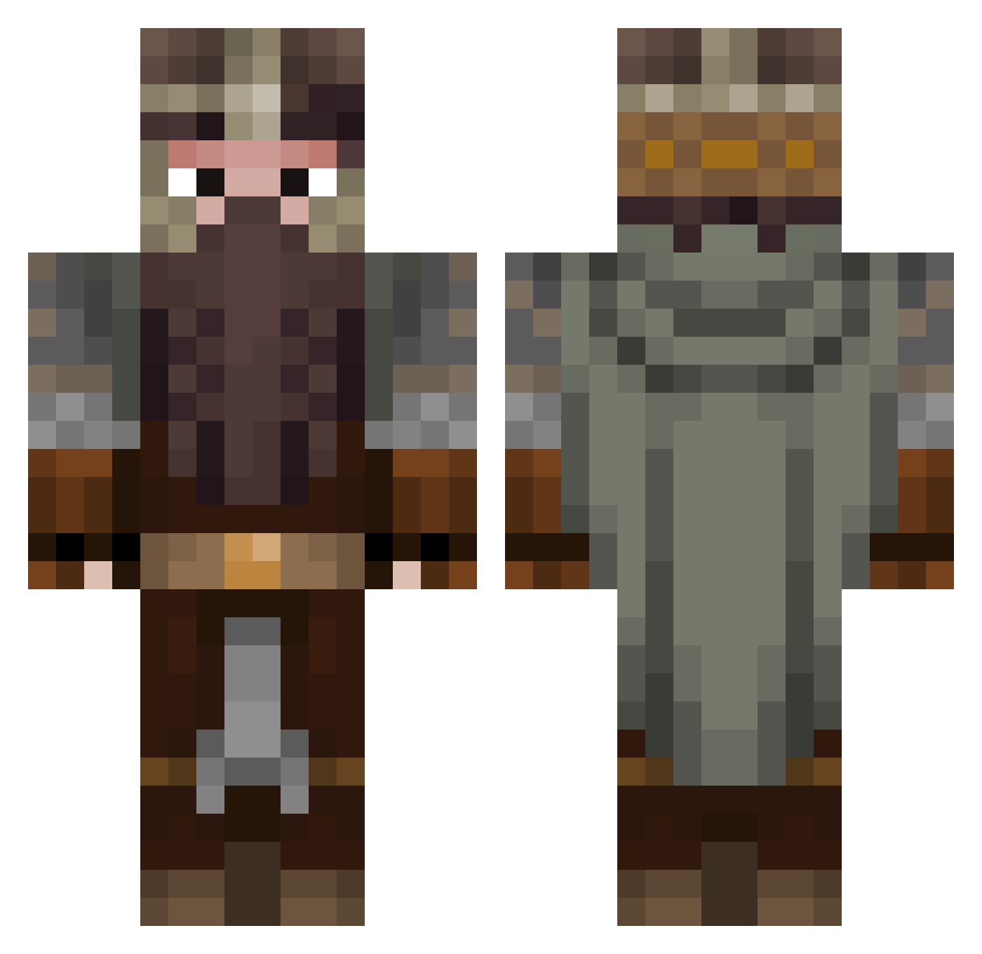 kenshinlobo Minecraft skin, front and back view
