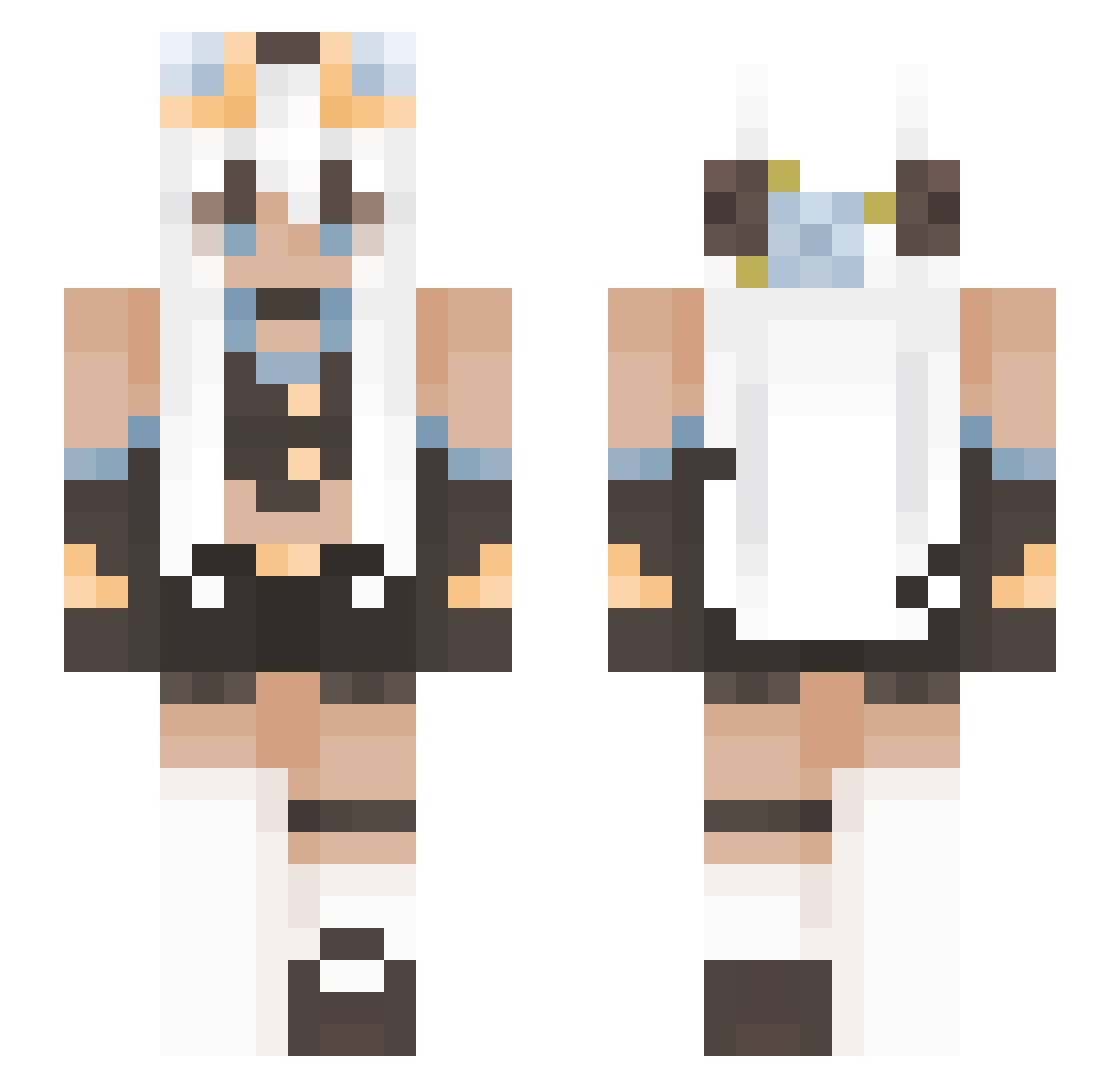 NappingTime Minecraft skin, front and back view
