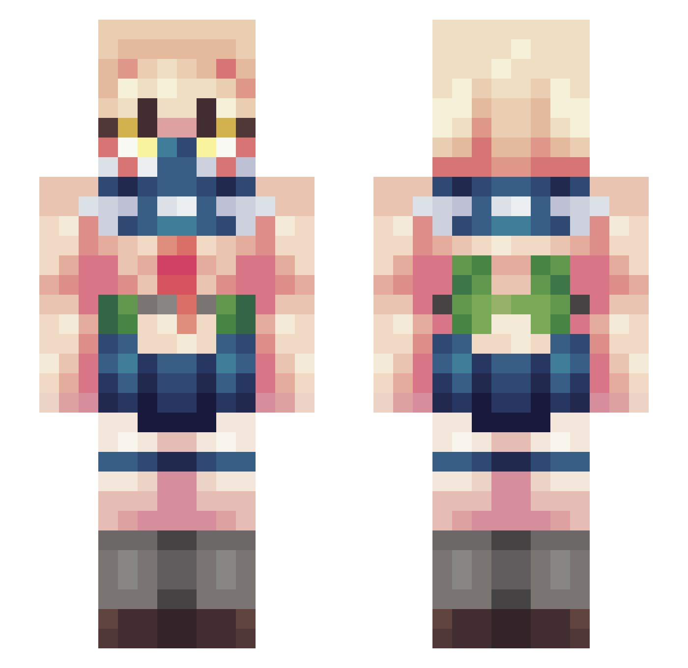 AJAXKUN Minecraft skin, front and back view