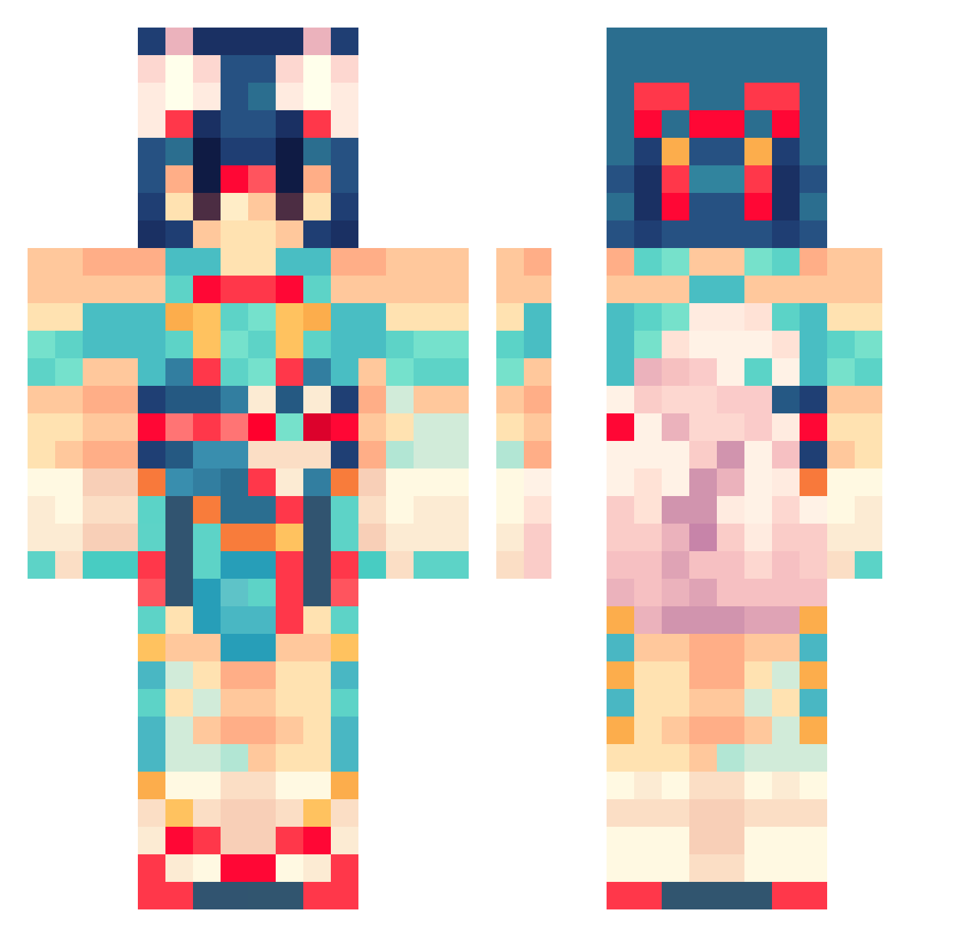 HueHueHueHue123 Minecraft skin, front and back view