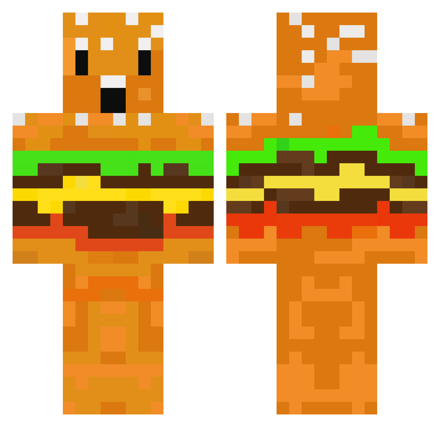 THEUZINkkj Minecraft skin, front and back view